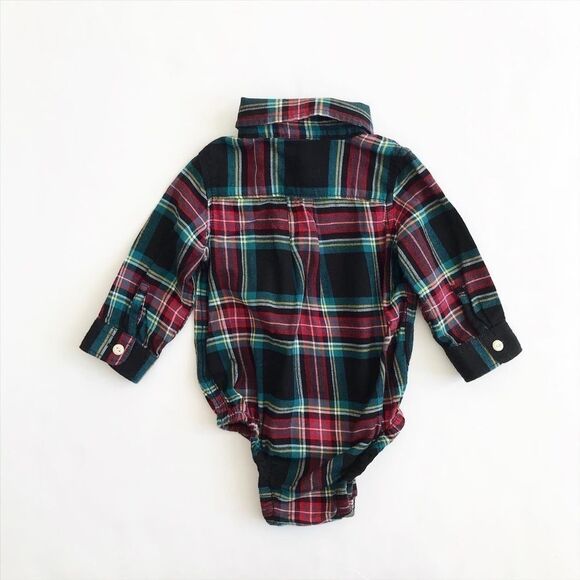 Babygap plaid button down diaper shirt EUC 6-12m - Picture 4 of 4